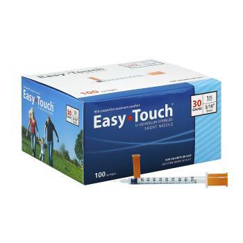 EasyTouch® U-100 Insulin Syringes, 1cc, 30G x 5/16"