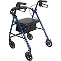 ProBasics Aluminum Rollator with Padded Seat and 6" Wheels, Blue