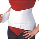 Lumbar Belt W/Overlapping Strap, Large, 36"- 40", White L1090