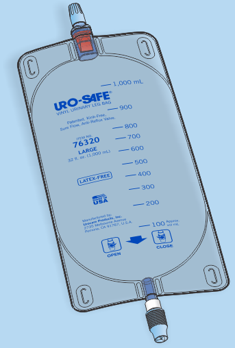 Uro-Safe® Disposable Vinyl Urinary Leg Bag, 32oz,Twist-Drain Closure