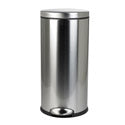 8 Gallon Round Step Waste Basket, Stainless Steel
