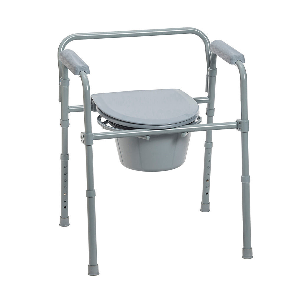 Folding Steel Commode, Each