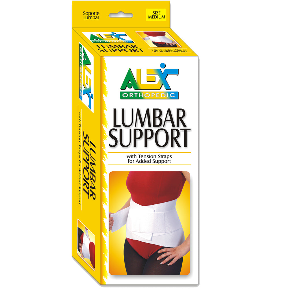 Lumbar Belt W/Overlapping Strap, Large, 36"- 40", White L1090
