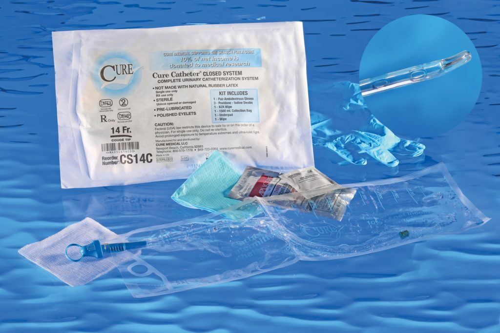 Cure Catheter® Closed System Kit with Coude Tip, 14Fr A4353