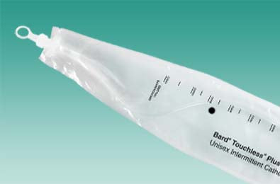 TOUCHLESS® Plus Intermittent Red Rubber Catheter Kit, Unisex, 1100cc, 14Fr