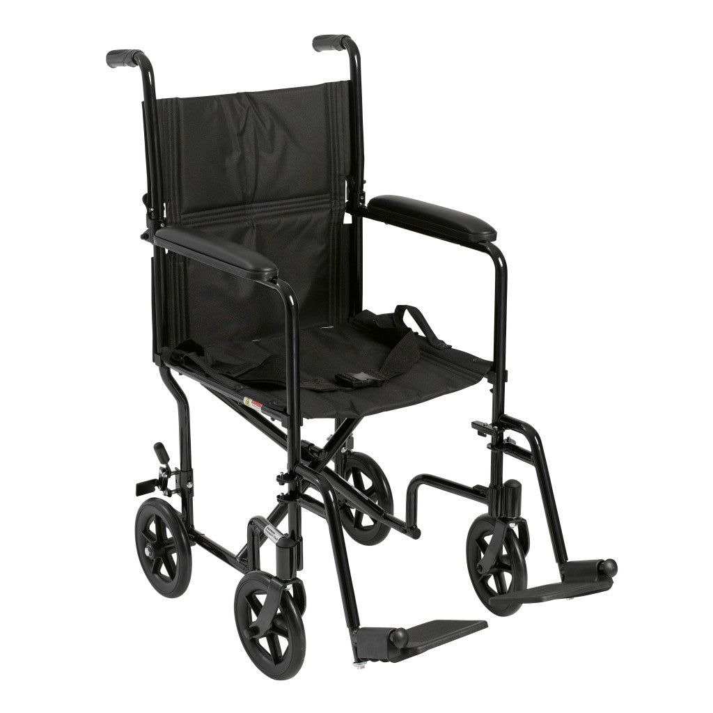 Aluminum Transport Chair 19" Black, Each