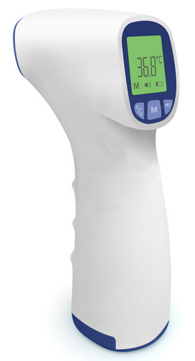 Non-Contact Infrared Thermometer, Forehead Mode, 1 Second Reading, LCD Display