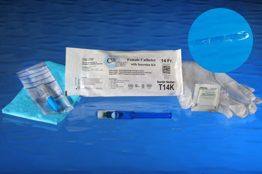 Cure Twist™ Female Straight Tip Catheter with Insertion Kit, 6”, 14FR A4353