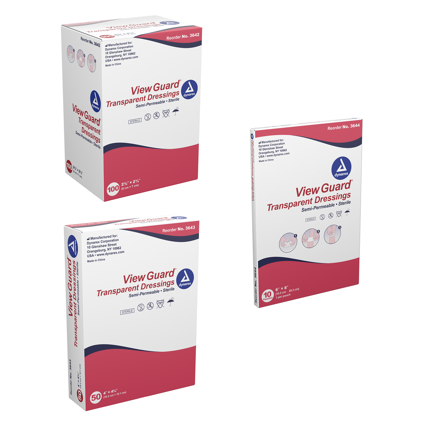 View Guard® Transparent Film Adhesive Dressings, 2 3/8" x 2 3/4", Sterile
