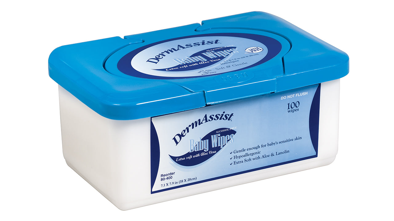 DermAssist® Baby Wipes Premium with Premium Spunlace, 7.1" x 7.9"