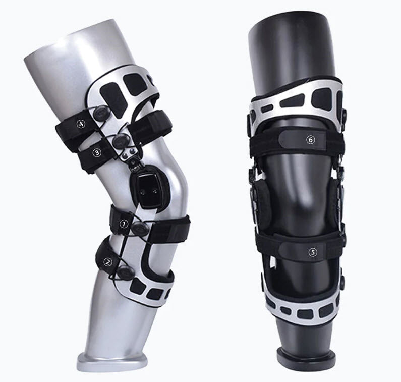 Unite Medical Double Upright Knee Brace, X-Large, Left L1845/L1852
