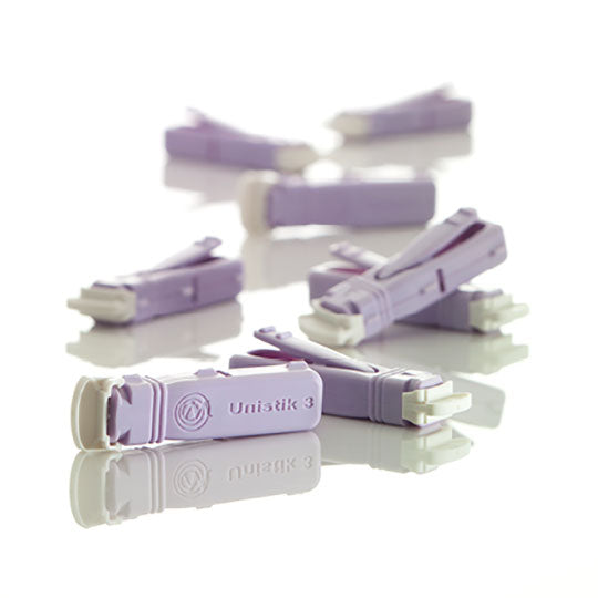 Unistick Safety Lancet, 28g, 1.8mm Penetration Depth, Purple