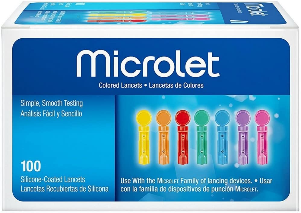 MICROLET® Lancets, Colored, 28g, 100ct
