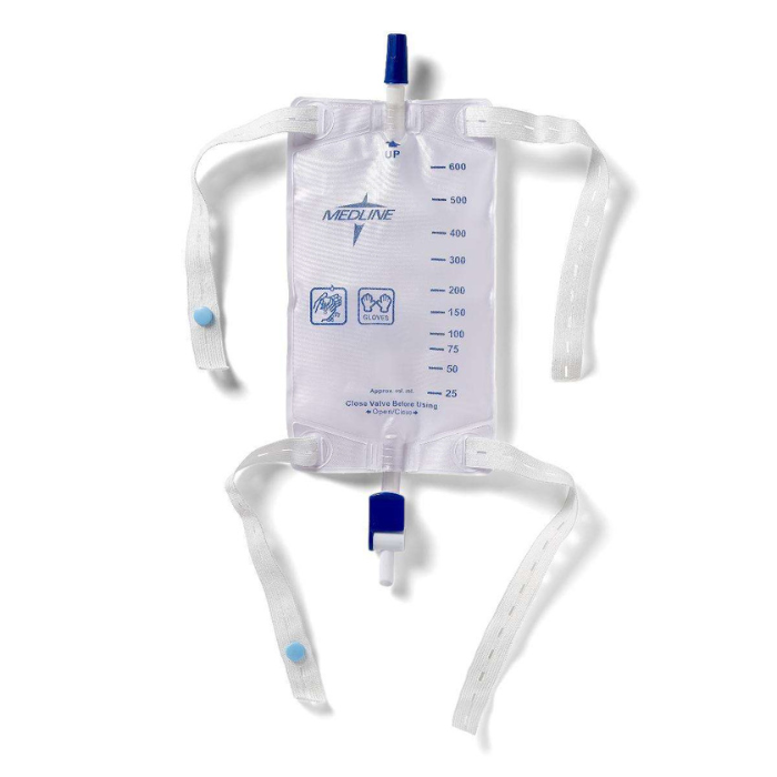 Urinary Leg Bag w/Elastic Straps, Flip-Drain Spout, 20oz