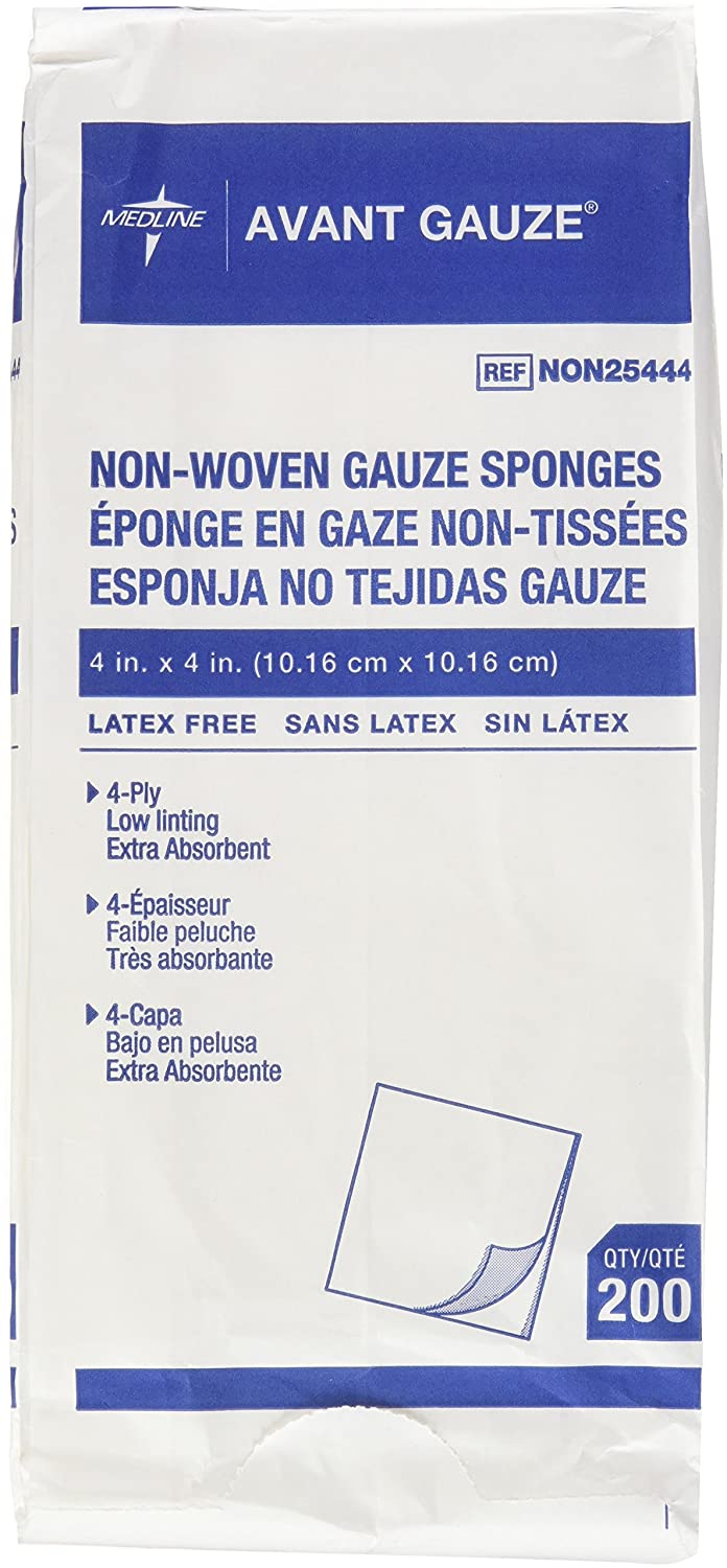 Avant Gauze Non-Woven Non-Sterile Sponges, 4" x4", 4-Ply