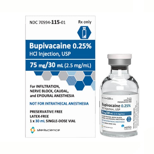 Bupivacaine HCL 0.25% 2.5mg/mL SDV 30mL Vial