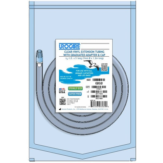 Clear-Vinyl Extension Tube, 60" with Adaptor & Cap—STERILE