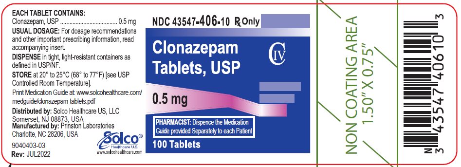 Clonazepam 0.5mg Tablets 100ct (CIV)