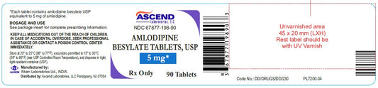 Amlodipine Besylate 5mg Tablets 90ct