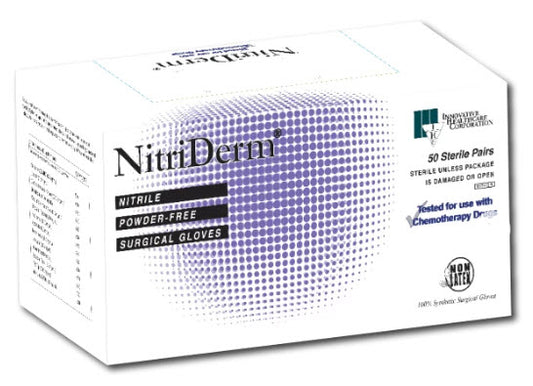 NitriDerm® Nitrile 135 Series Textured Powder Free Surgical Glove, Size 6