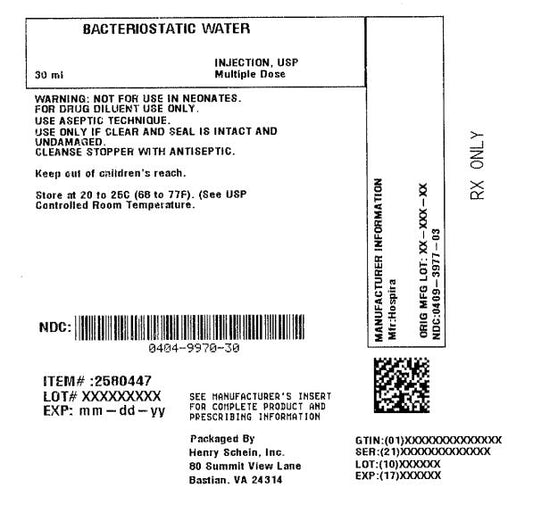 Water Bacteriostatic Injection MDV (1) 30mL Vial