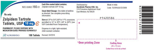 Zolpidem Tartrate 10mg Tablets 100ct (CIV)