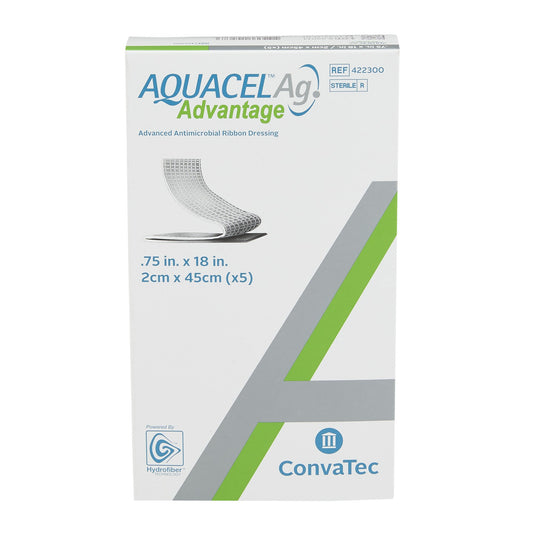 AQUACEL® Ag Advantage Enhanced Hydrofiber Dressing with Silver .75x18" (2x45cm)