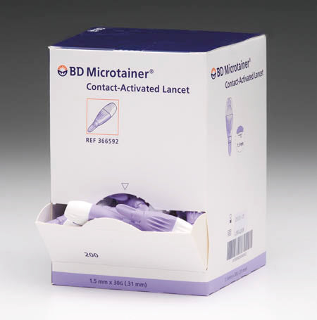 BD Microtainer® Contact-Activated Lancet, 30g x 1.5 mm, Purple