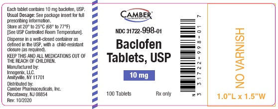 Baclofen 10mg Tablets 100ct