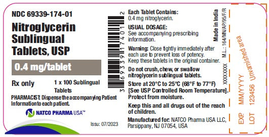 Nitroglycerin 0.4 mg SL Tablets 100ct