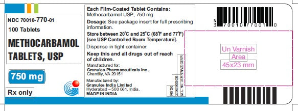 Methocarbamol 750mg Tablets  100ct