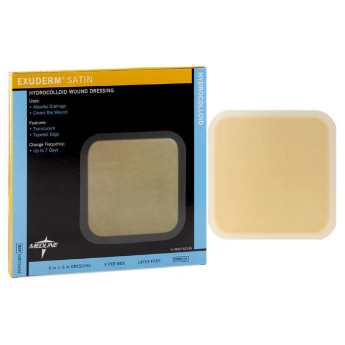 Exuderm Satin Hydrocolloid Wound Dressing, 6" x 6"