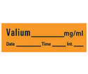 Valium Anesthesia Label, 1" x ½", Orange