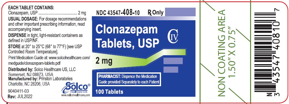 Clonazepam 2mg Tablets 100ct (CIV)