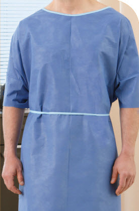 Exam Gown, Non-Woven, 36" x 48", Blue, XL