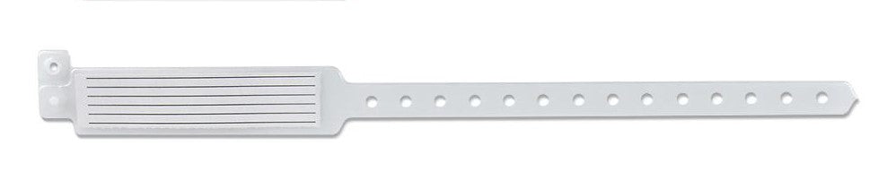 Medline Tamper Resistant Snap Closure Vinyl ID Bands, White