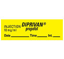 Diprivan Propofol Syringe Label,Yellow