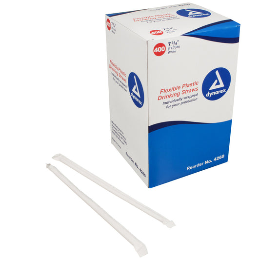 Individually Wrapped Flexible Straws, 7 3/4" L