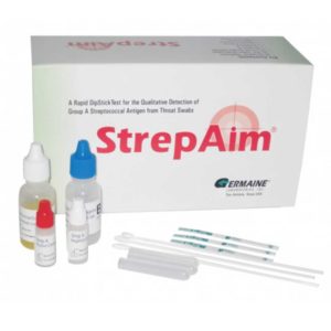 StrepAim® Strep A Test, CLIA Waved, Dip Test Throat, Rapid Dipstick, Controls Included, 25 Tests/Box