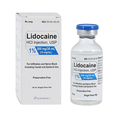 Lidocaine HCl Injection PF 1% SDV 300mg/30mL