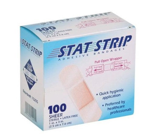 Stat Strip® Sheer Bandages, 1" x 3"