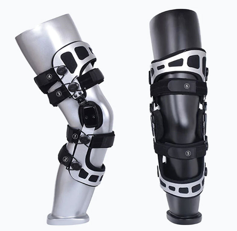 Unite Medical Double Upright Knee Brace, X-Large, Right L1845/L1852 ...