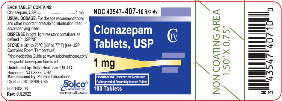 Clonazepam 1mg Tablets 100ct (CIV)