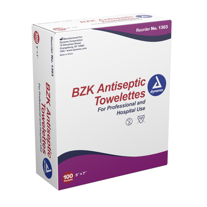 BZK Antiseptic Towelettes, 5" × 7"