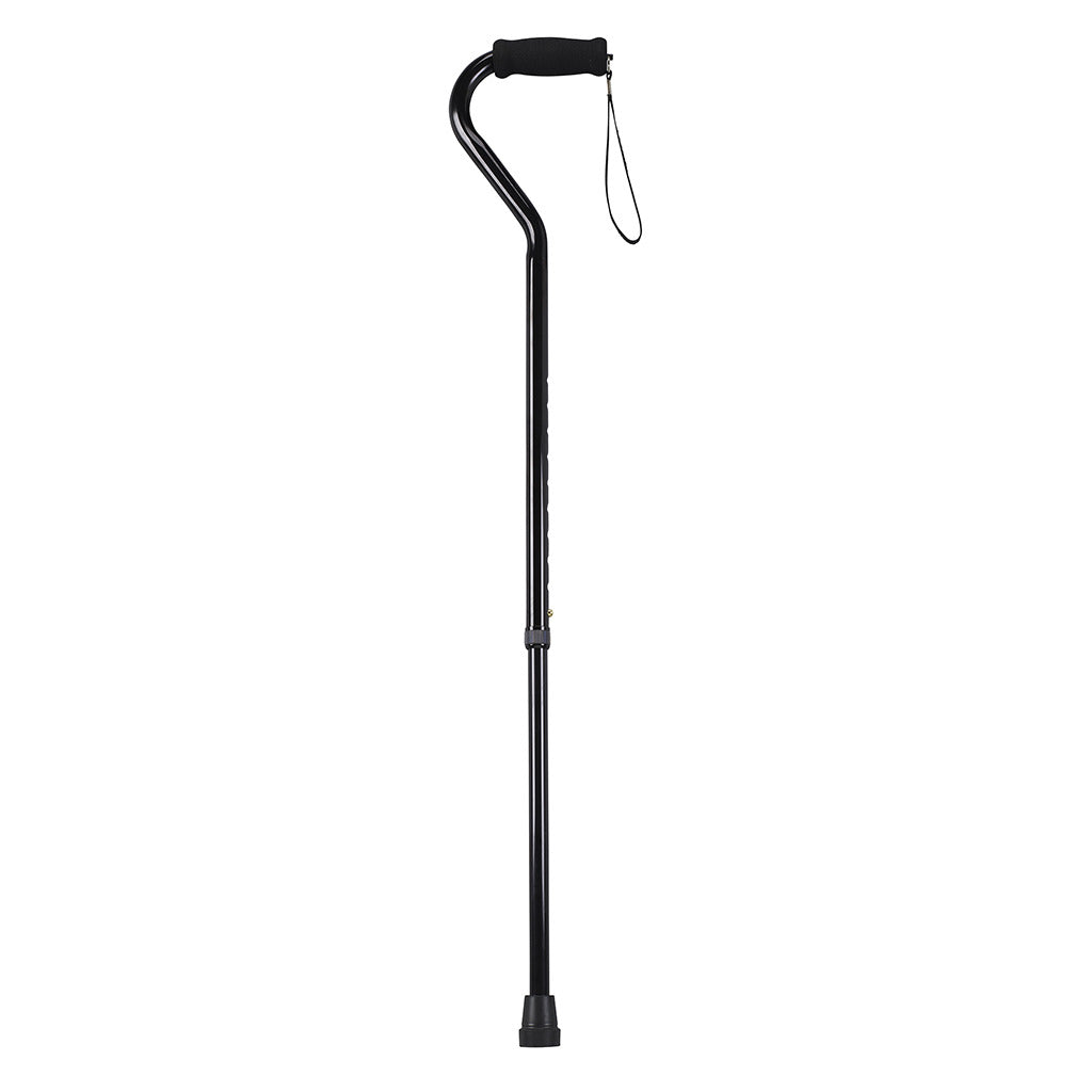 Offset Handle Aluminum Cane Black, Each