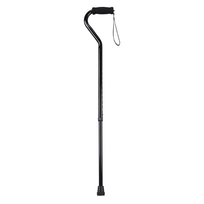 Offset Handle Aluminum Cane Black, Each