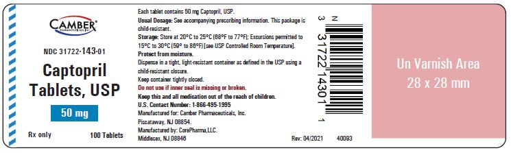 Captopril 50mg Tablets 100 ct