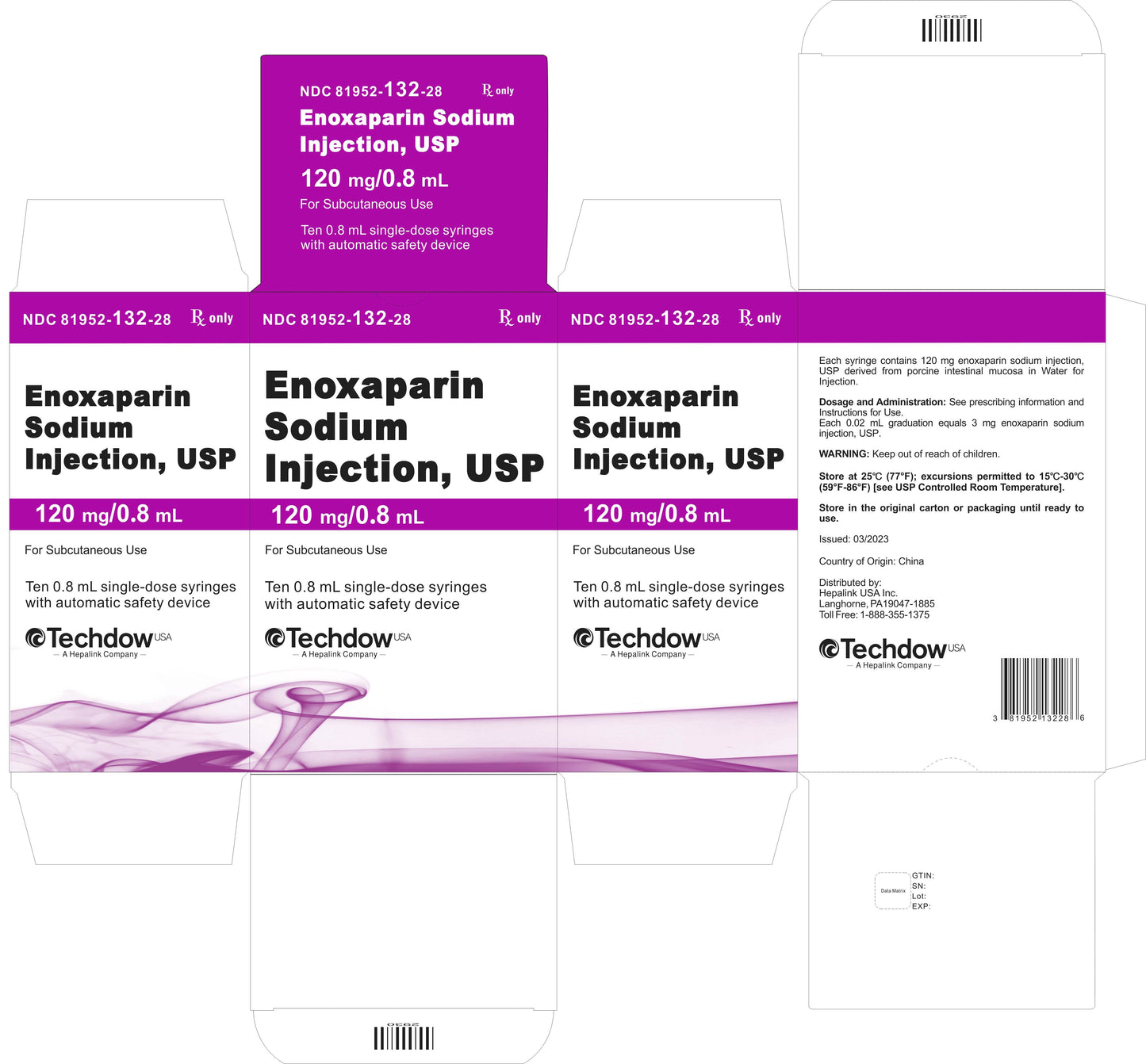 Enoxaparin Sodium 120mg/0.8mL Prefilled Syringe 10/pack