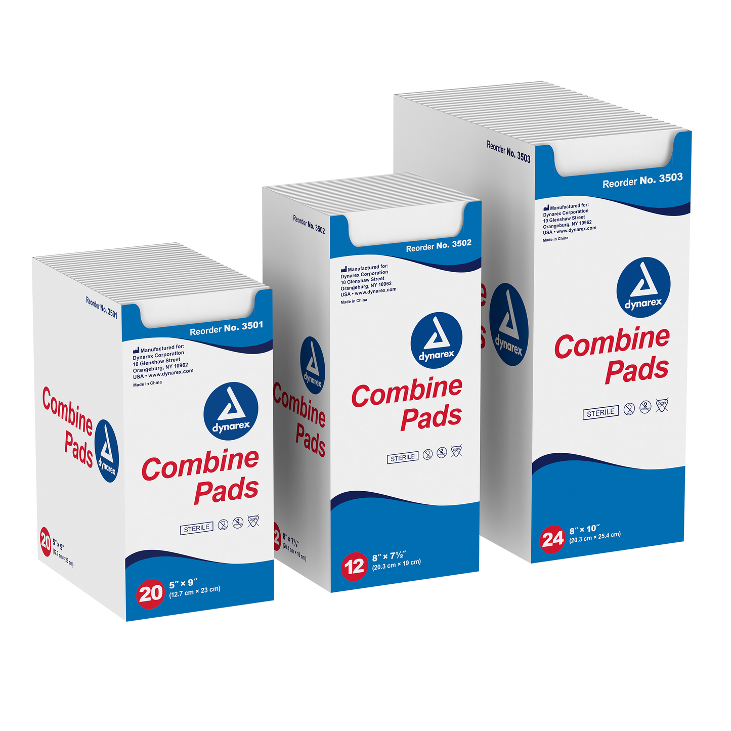 Combine Pads, 5" x 9", 1/pouch, Sterile