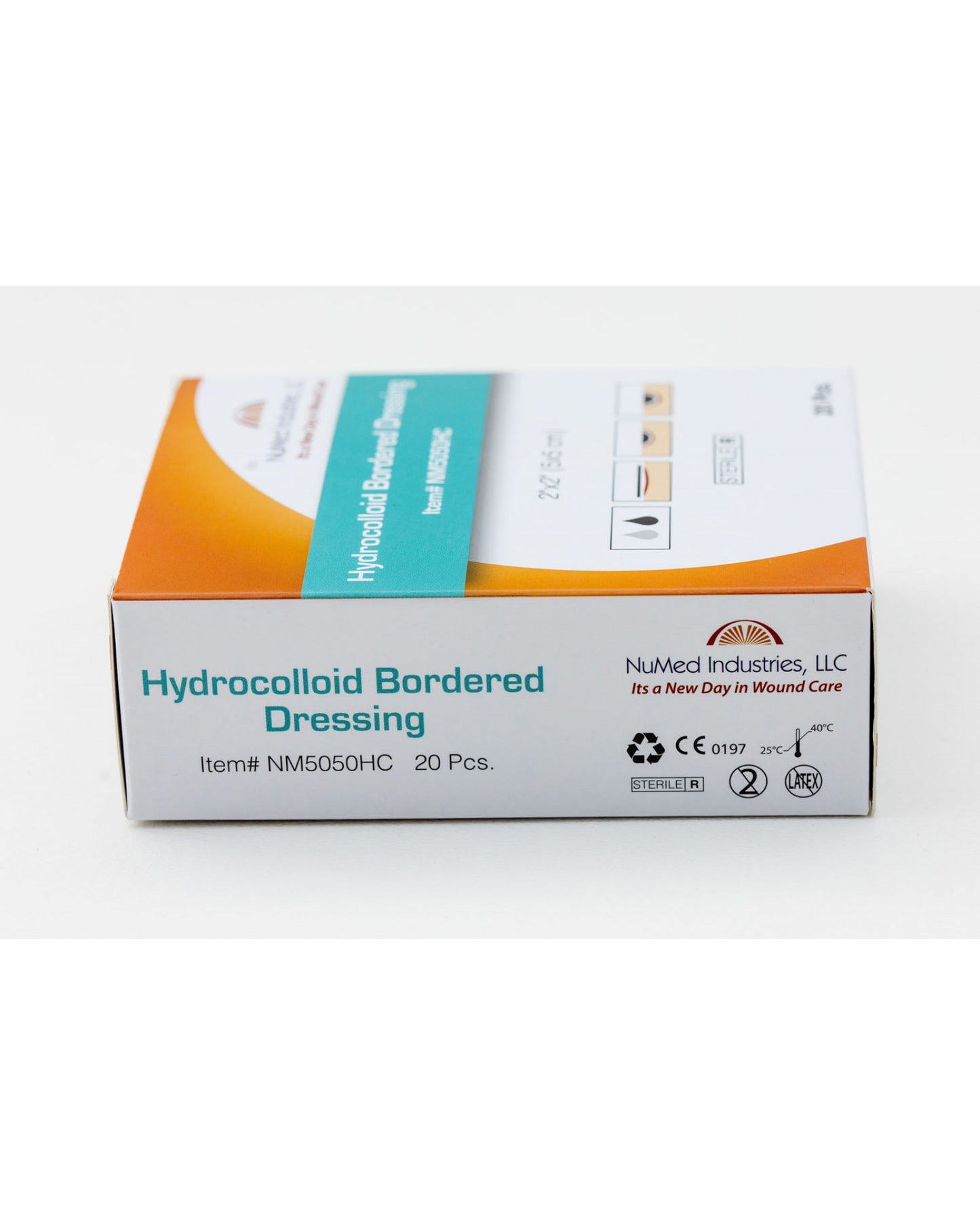 NuMed Hydrocolloid Bordered Dressing 2" x 2", 20/Bx, 20 Bx/Cs